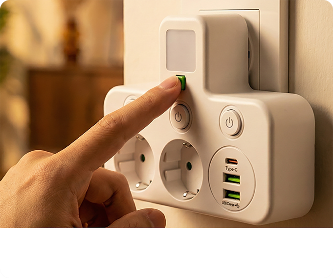 Power Strip – USB-A & USB-C Ports, Up to 5 Outlets, Built-In Night Light