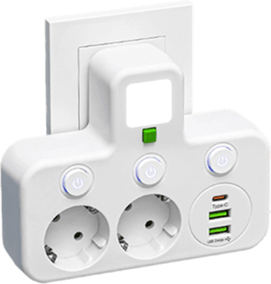 Power Strip – USB-A & USB-C Ports, Up to 5 Outlets, Built-In Night Light