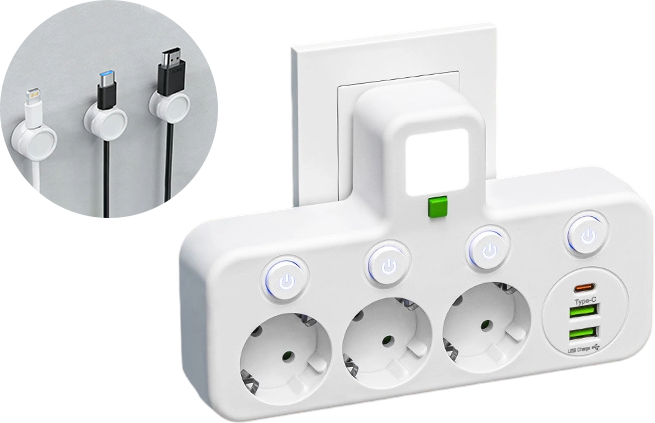 Power Strip – USB-A & USB-C Ports, Up to 5 Outlets, Built-In Night Light