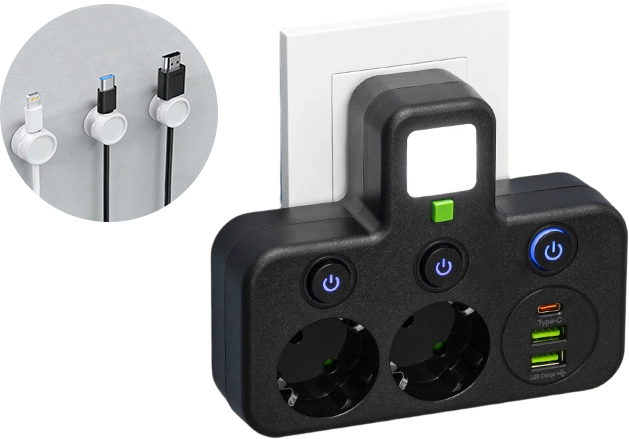 Power Strip – USB-A & USB-C Ports, Up to 5 Outlets, Built-In Night Light