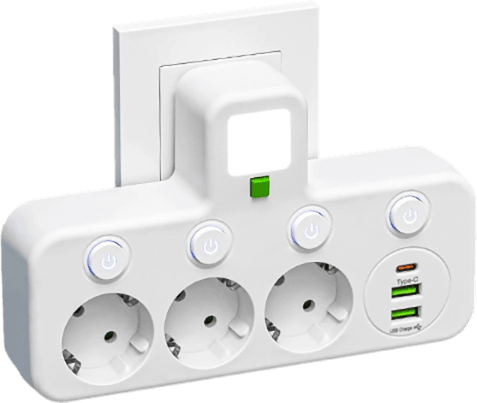 Power Strip – USB-A & USB-C Ports, Up to 5 Outlets, Built-In Night Light