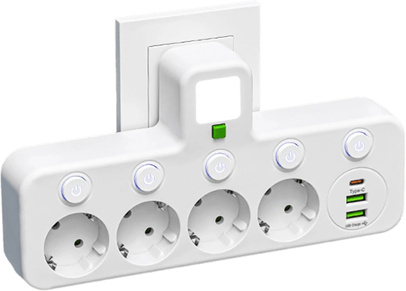 Power Strip – USB-A & USB-C Ports, Up to 5 Outlets, Built-In Night Light