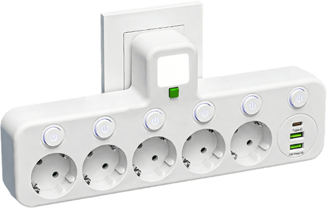 Power Strip – USB-A & USB-C Ports, Up to 5 Outlets, Built-In Night Light