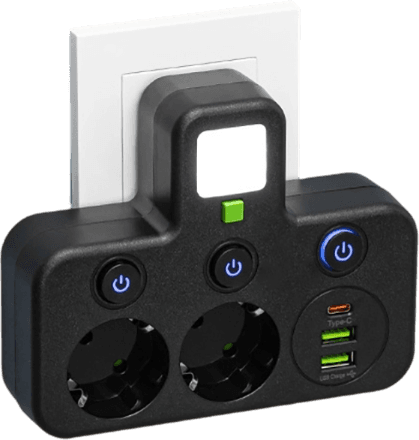 Power Strip – USB-A & USB-C Ports, Up to 5 Outlets, Built-In Night Light