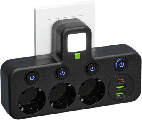 Power Strip – USB-A & USB-C Ports, Up to 5 Outlets, Built-In Night Light
