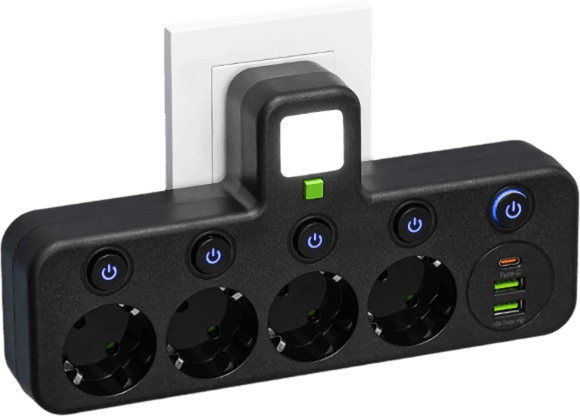 Power Strip – USB-A & USB-C Ports, Up to 5 Outlets, Built-In Night Light