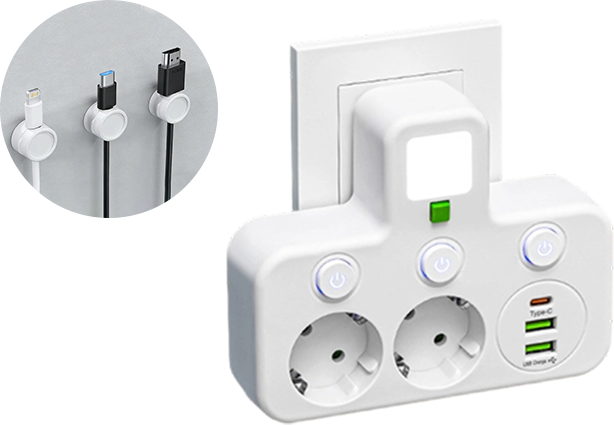 Power Strip – USB-A & USB-C Ports, Up to 5 Outlets, Built-In Night Light