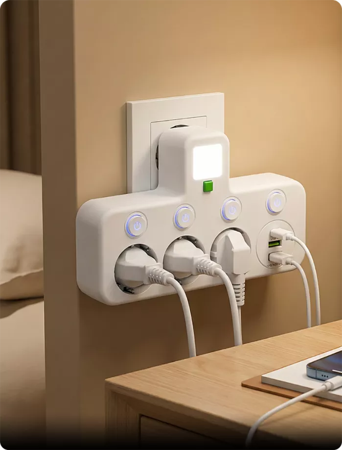 Power Strip – USB-A & USB-C Ports, Up to 5 Outlets, Built-In Night Light