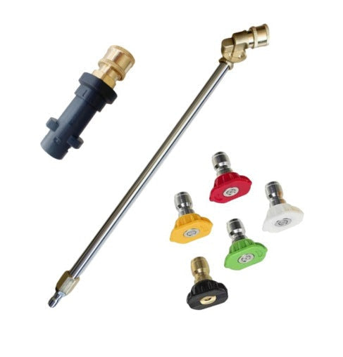 Pressure Washer Telescopic Extension Wand – 275 Bar, 1/4" Quick-Connect & Nozzle Set