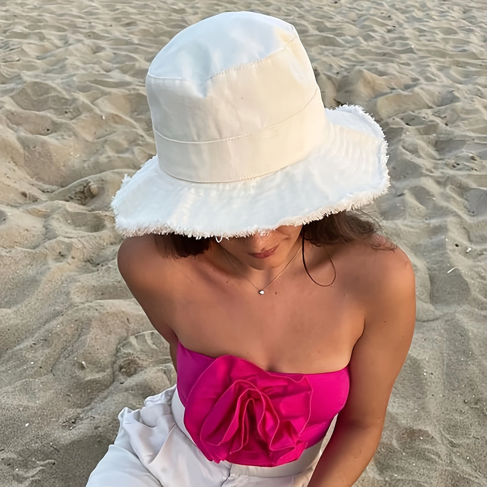 Women's Bucket Hat – Cotton, UV Protection & Adjustable Drawstring