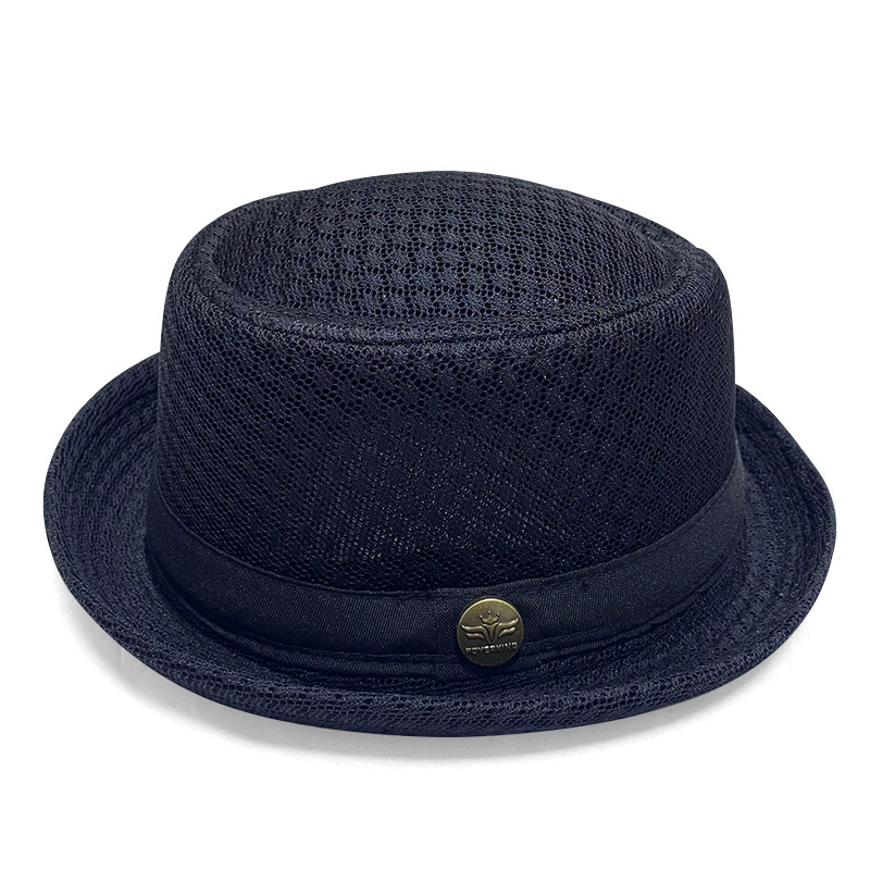 Pork Pie Mesh Hat – Breathable Summer Fedora, Unisex, Adjustable 58–60cm
