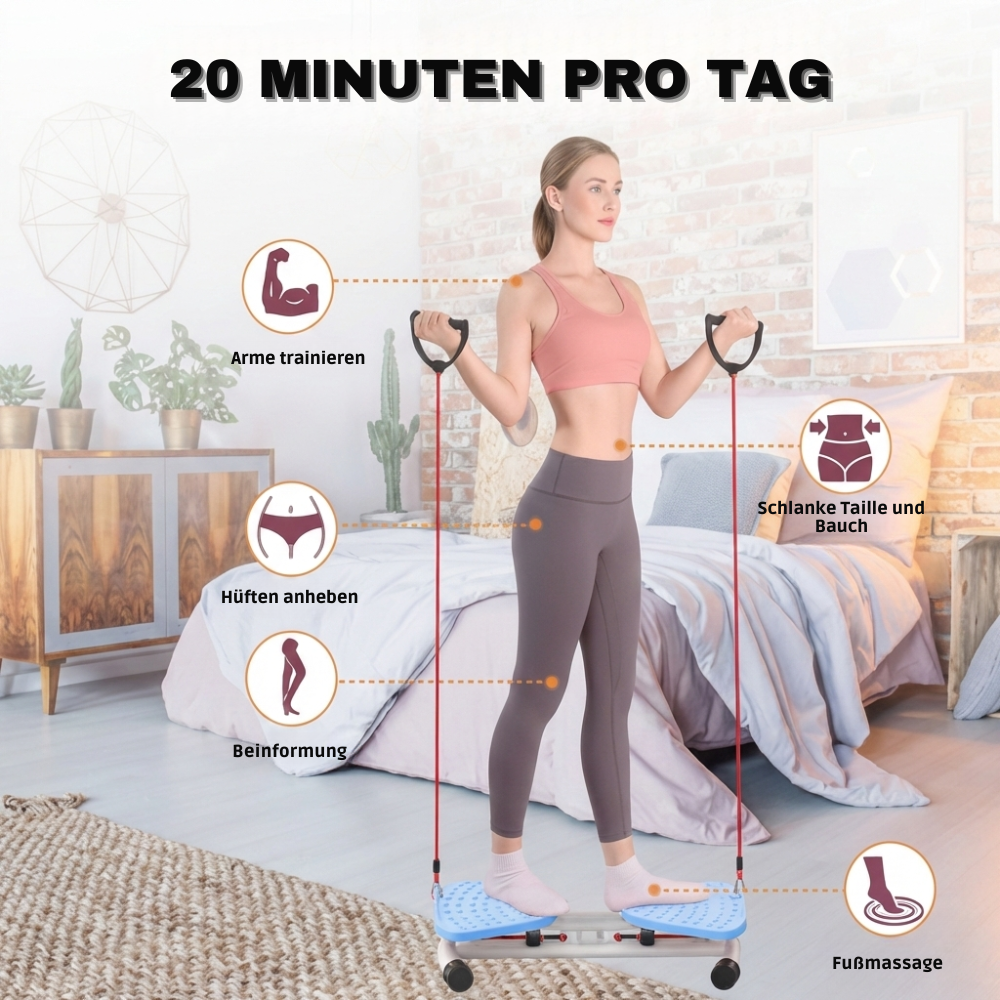 Stepper mit Widerstandsbändern für Ganzkörpertraining