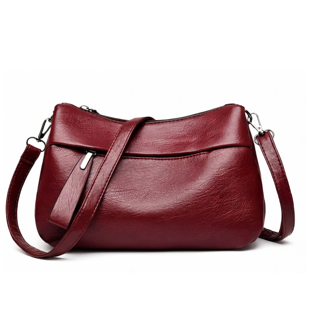 Stylish Soft Faux Leather Crossbody Bag with 3 Compartments – Perfect for Everyday Use