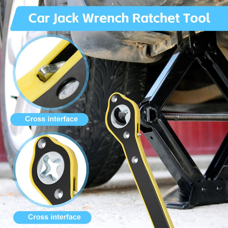 Scissor Jack Ratchet Wrench – Forged Steel, 360° Ratchet & Universal 2-Ton Fit