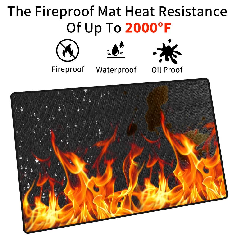 BBQ Grill Mat – Protects Patio from Grease & Sparks, Non-Slip, 2 Sizes