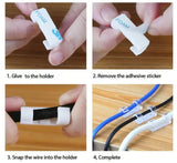 Adhesive Cable Clips 20-Pack – ABS, 8mm Max & Self-Adhesive White
