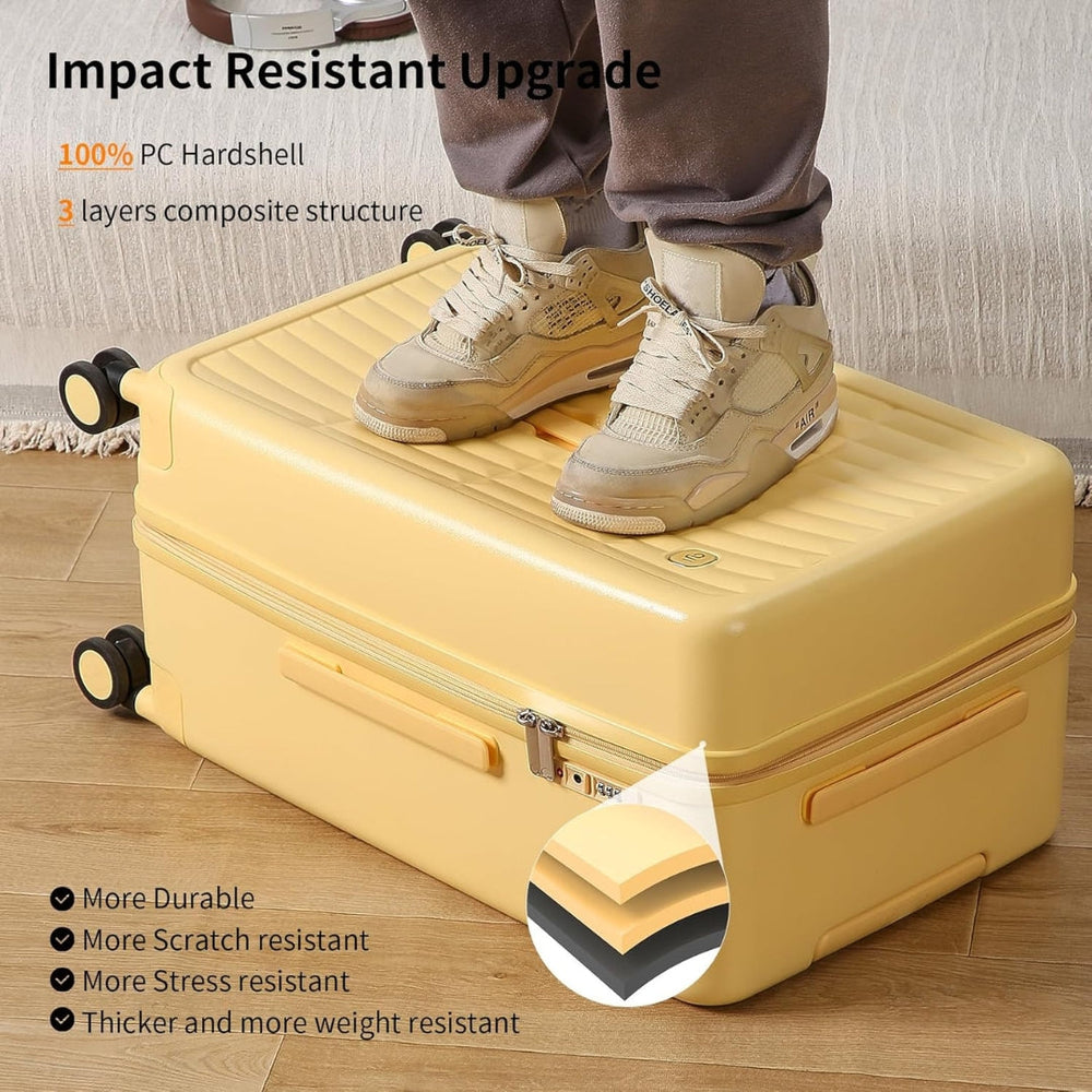 Optimized Product Title: **Airline-Approved 20" Carry-On Luggage - Durable Triple-Layer PC Shell with 3:7 Split Design for Easy Packing** 

This title includes relevant keywords while highlighting key features to attract potential buyers.
