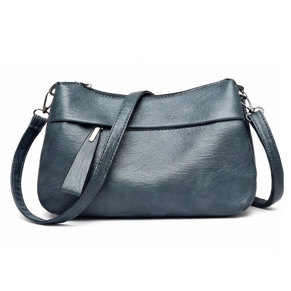 Stylish Soft Faux Leather Crossbody Bag with 3 Compartments – Perfect for Everyday Use