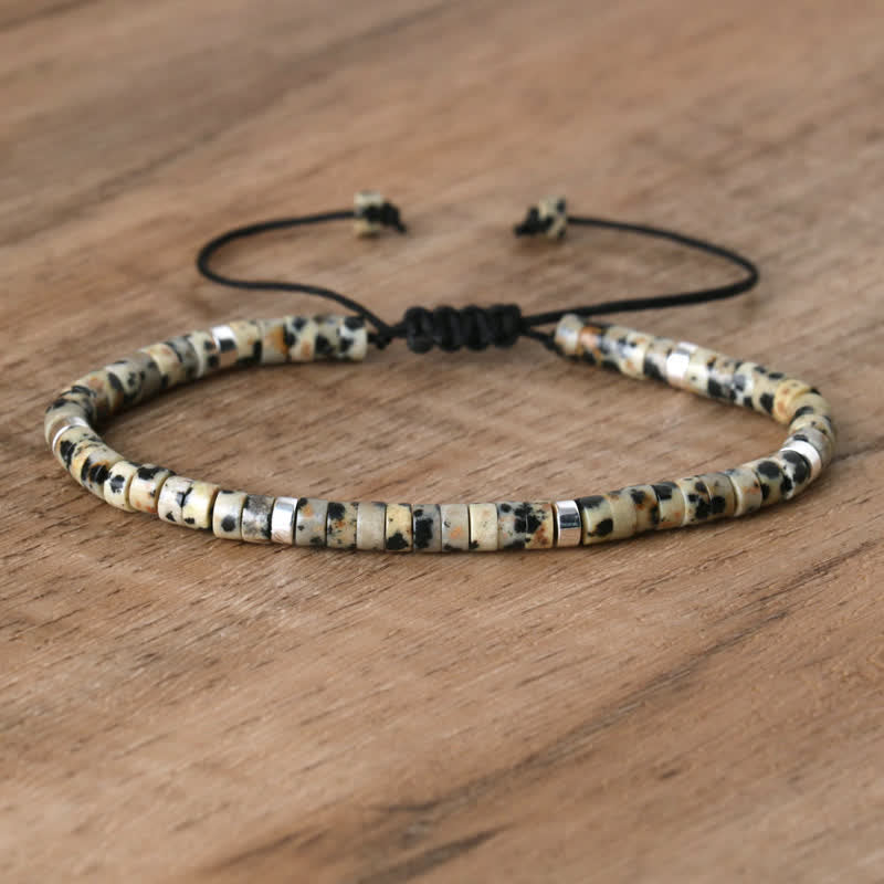 Seraphina – Braided Bracelet with 2.4mm Natural Stone Beads