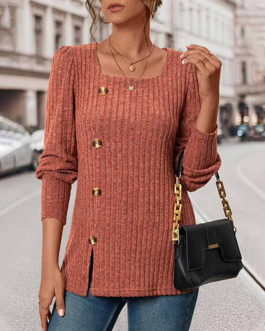 Knitted Ladies Top with Buttons