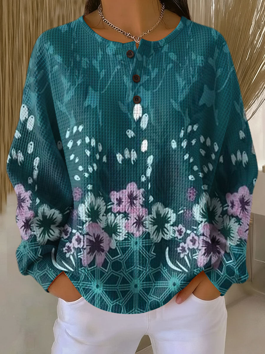 Nora Floral Print Pullover - Stylish Women's Sweater with Vibrant Color Design