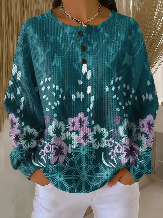 Nora Floral Print Pullover - Stylish Women's Sweater with Vibrant Color Design
