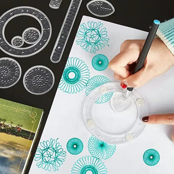 22-teiliges Spiral-Lineal-Set – Präzises Zeichnen & Kreatives Design für Künstler und Schüler