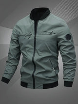Finn Casual Men's Bomber Jacket with Embroidered Lettering - Stylish & Comfortable Outerwear