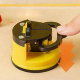 Manual Knife Sharpener – Tungsten Steel Blades, Suction Cup Base & Compact 6.3×6.1cm