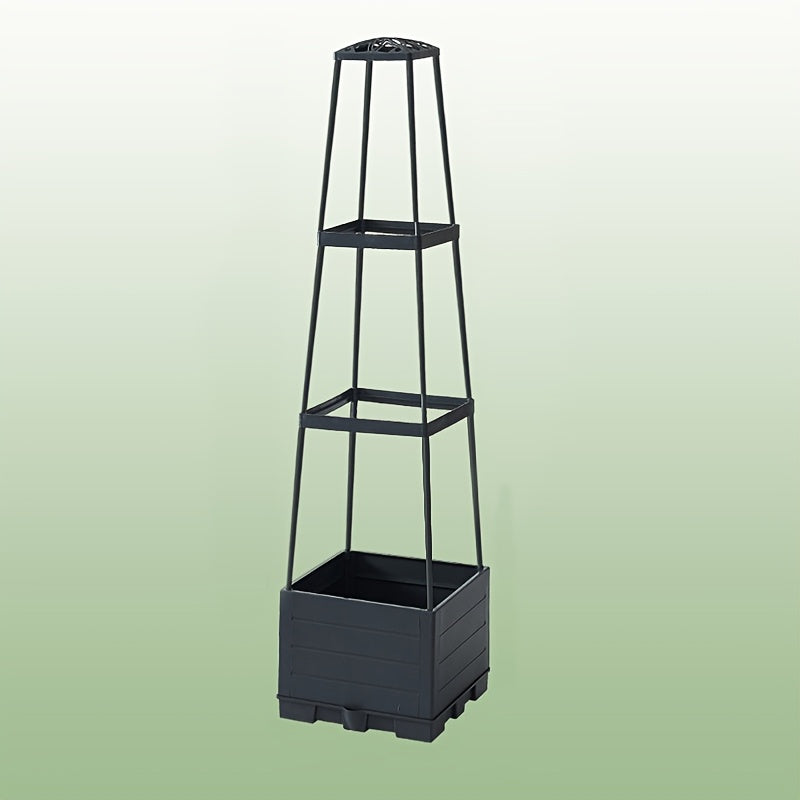 Self-Watering Planter Box with Trellis – Weatherproof, Drainage, Anthracite