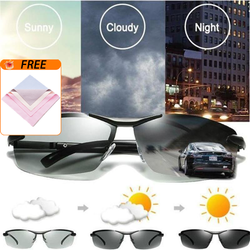 Photochromic Sunglasses – UV400 Polarized, Al-Mg Frame & Adjustable Fit