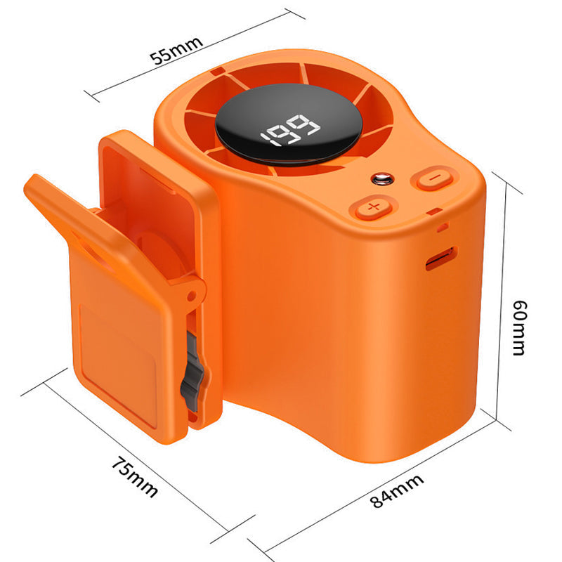 Mini Clip Fan – Rechargeable 4000mAh, 3 Speeds & LED Display for Car & Desk
