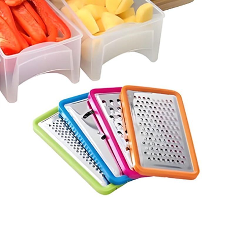 Bamboo Cutting Board Set – 4 Graters, Slide-Out Trays & 40×26cm