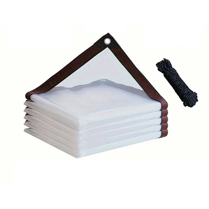 Transparent PE Tarpaulin Cover – 270 lbf Tear Strength, Rust-Free Eyelets & Multiple Sizes