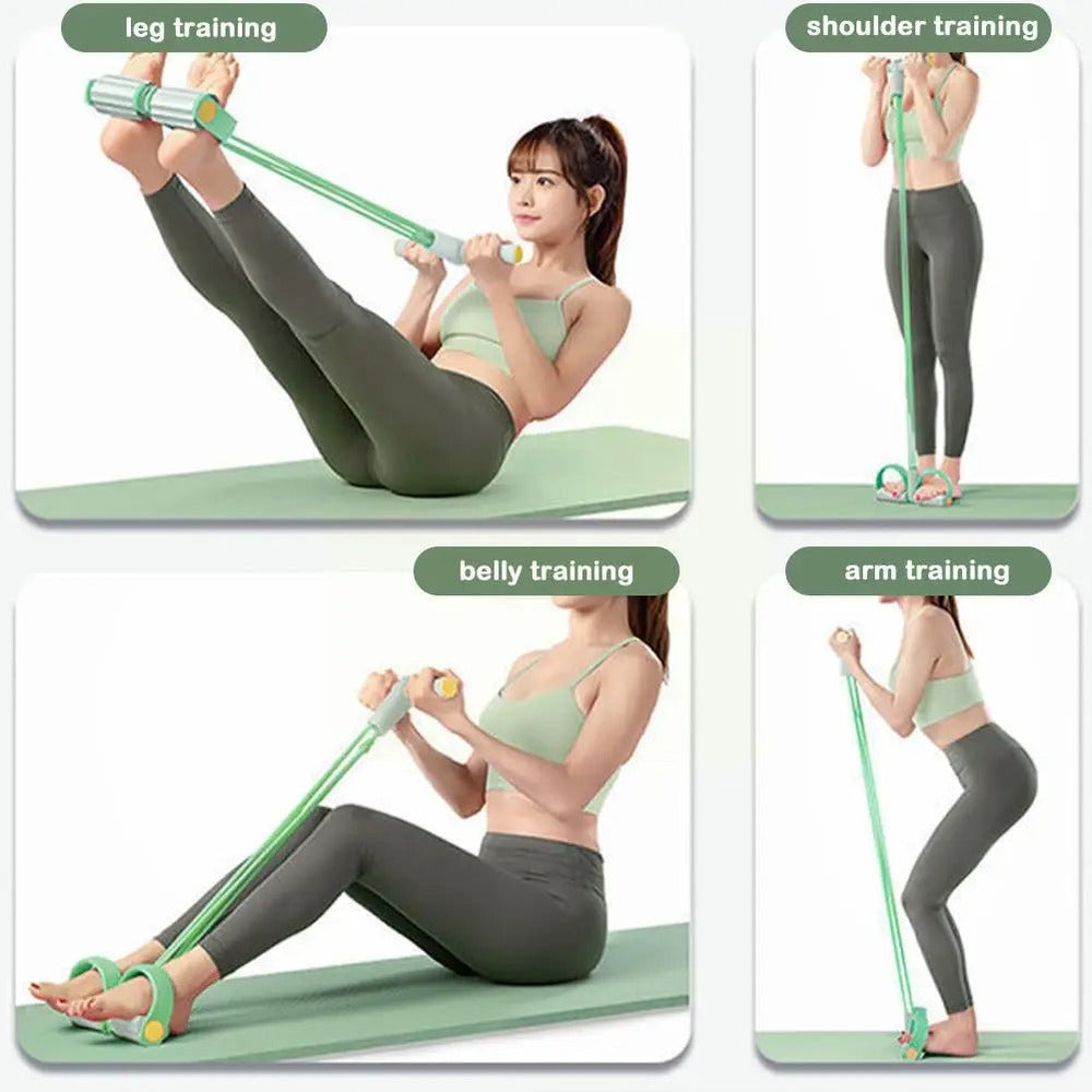 Full-Body Resistance Band Set – 4-Tube Design, Non-Slip NBR Foam Handles