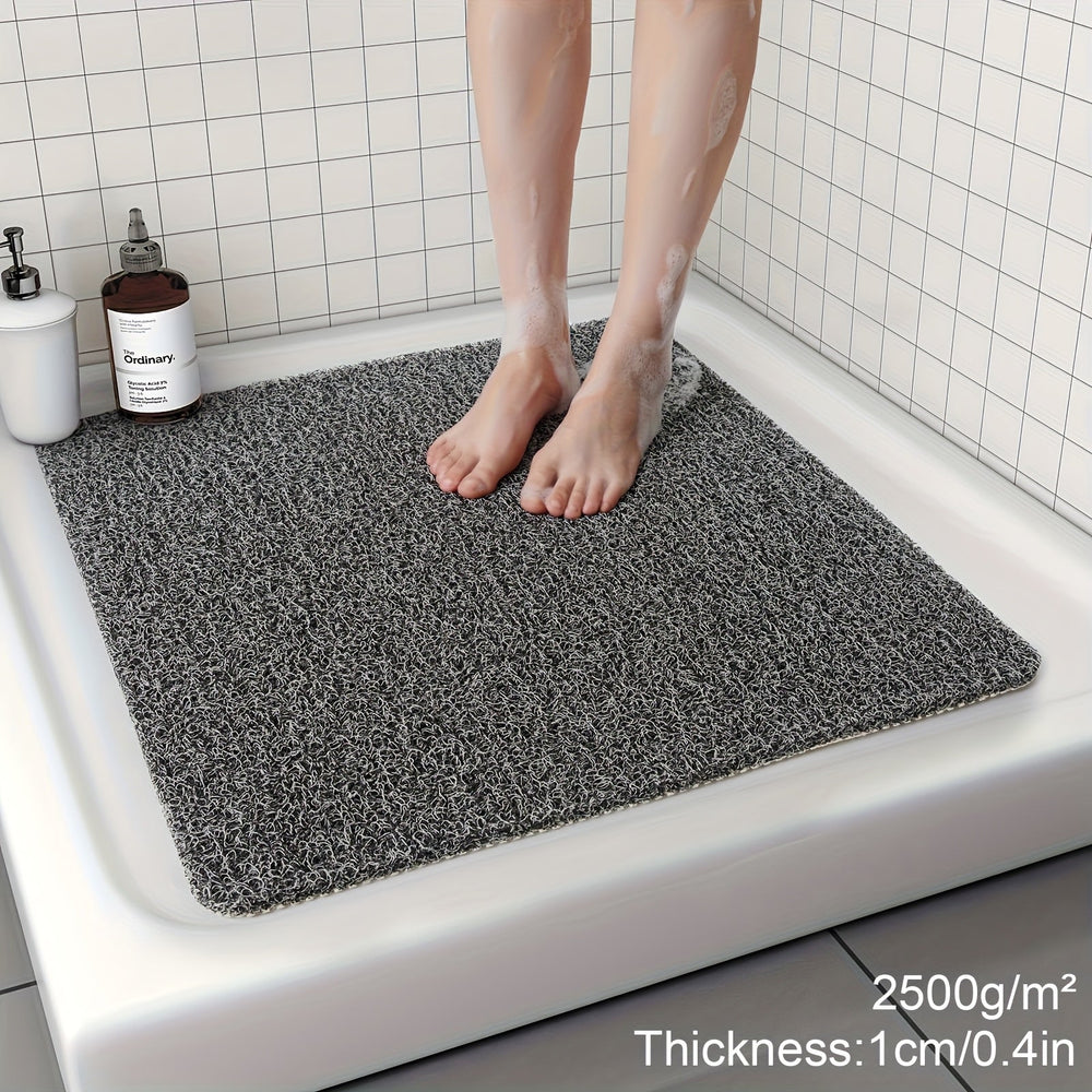 Non-Slip Loofah Shower Mat – Quick-Drying PVC, 53×53cm & 2200 g/m² Density