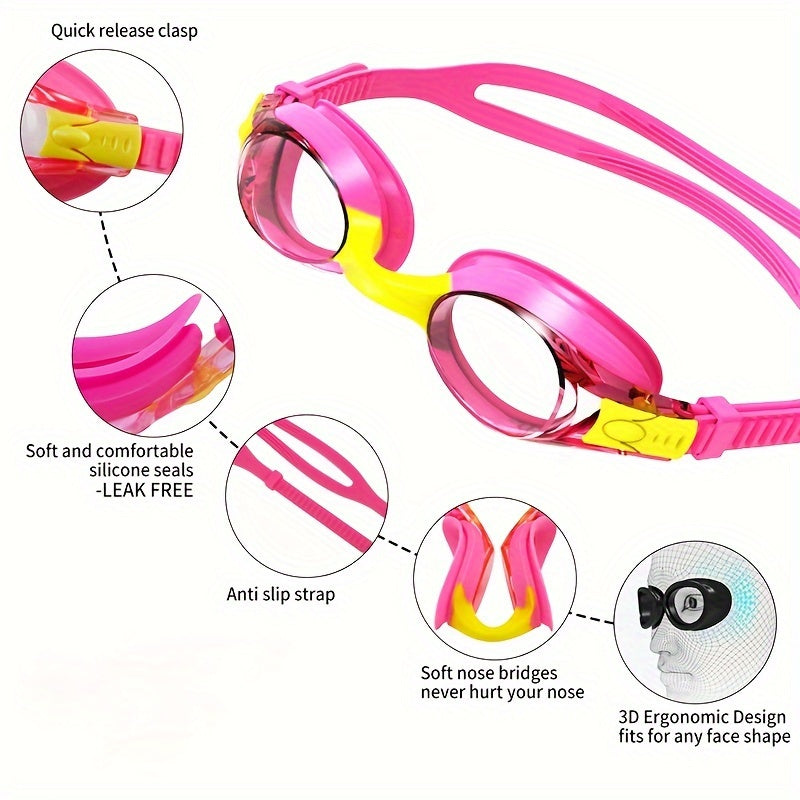 Kids Swim Goggles – Anti-Fog, Leak-Proof Silicone, Adjustable Strap, Ages 3–12