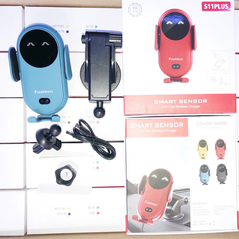 15W Wireless Car Charger Mount – Auto-Clamp, Qi Fast Charging & 360° Rotation