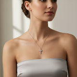 Cross Necklace Crown Pendant Gold Silver Faith Jewelry