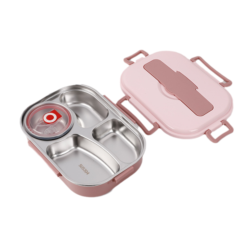Stainless Steel Lunch Box – 3 or 4 Compartments, Soup Bowl & Dishwasher-Safe