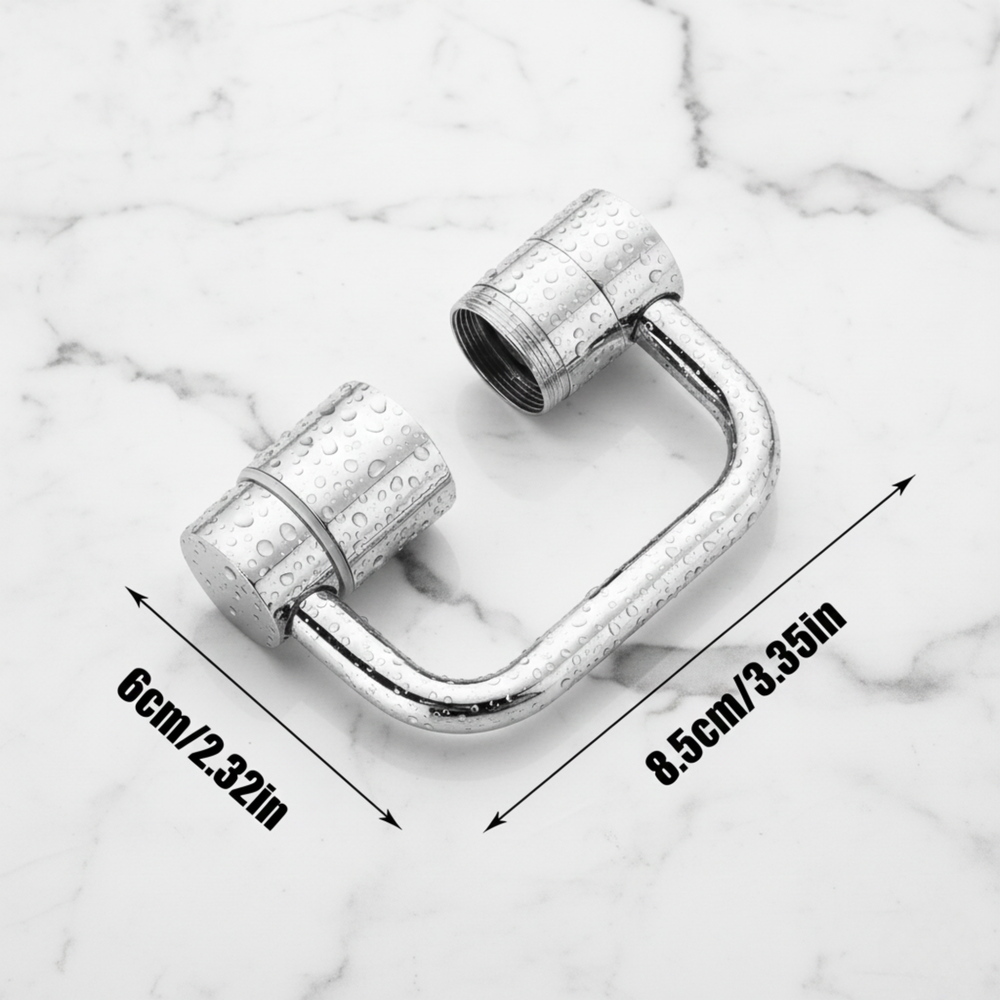 1080° Swivel Faucet Aerator – 2 Spray Modes, Splash-Free & Universal Fit