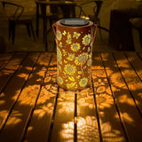 Solar Garden Lantern – Sunflower Pattern, LED Light & Weatherproof Metal