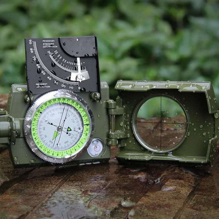 Military Navigation Compass – Clinometer, Luminous & Waterproof Aluminum