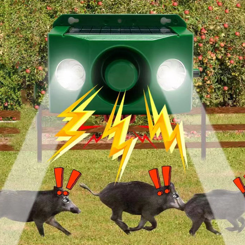 Solar Animal Repellent with Alarm – Flashing LED, Motion-Activated & Weatherproof