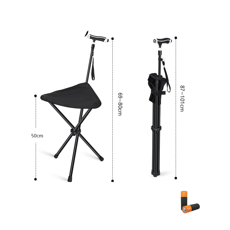Folding Walking Cane with Seat – Height-Adjustable 80-101 cm & 100 kg Capacity