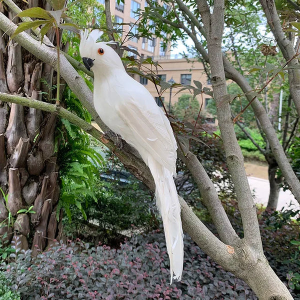 Lebensechter Papagei Gartenornament – Dekorative Vogelfigur mit Realistischen Federn für Garten & Terrasse