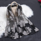 Kalsten | Silk scarf with cut flowers hollow motif