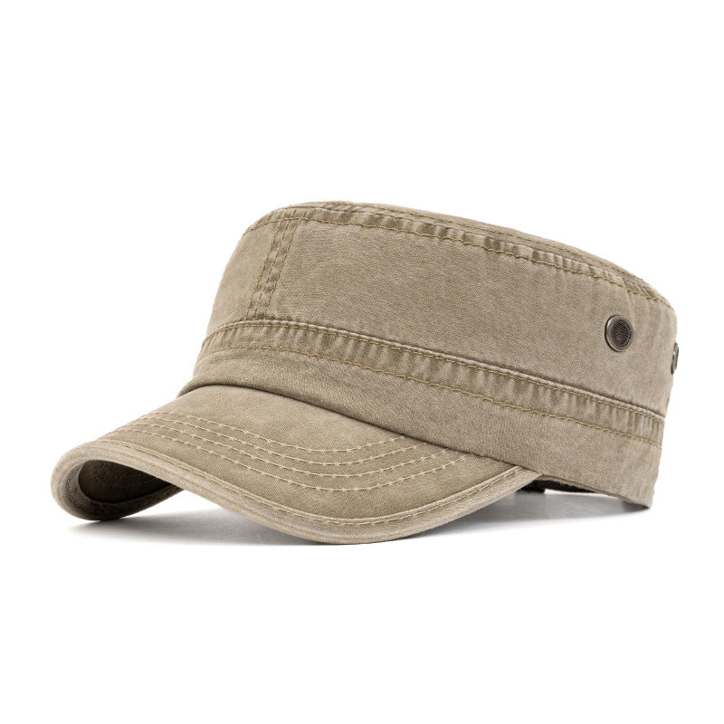 Unisex Cotton Military Cap – Flat Design, Adjustable 56–61cm & Curved Brim