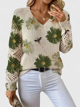 Noelle Floral Knit Sweater - Stylish Strickpullover for Women