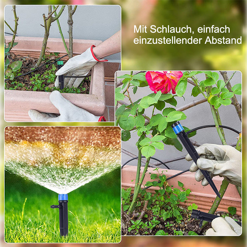 360° Drip Irrigation Set – 50 Adjustable Nozzles, Ground Spikes & Quick Connectors